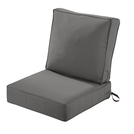 Classic Accessories Montlake FadeSafe Patio Lounge Chair Cushion Set, 23 x 45 Inch, Light Charcoal 62-111-010803-SET